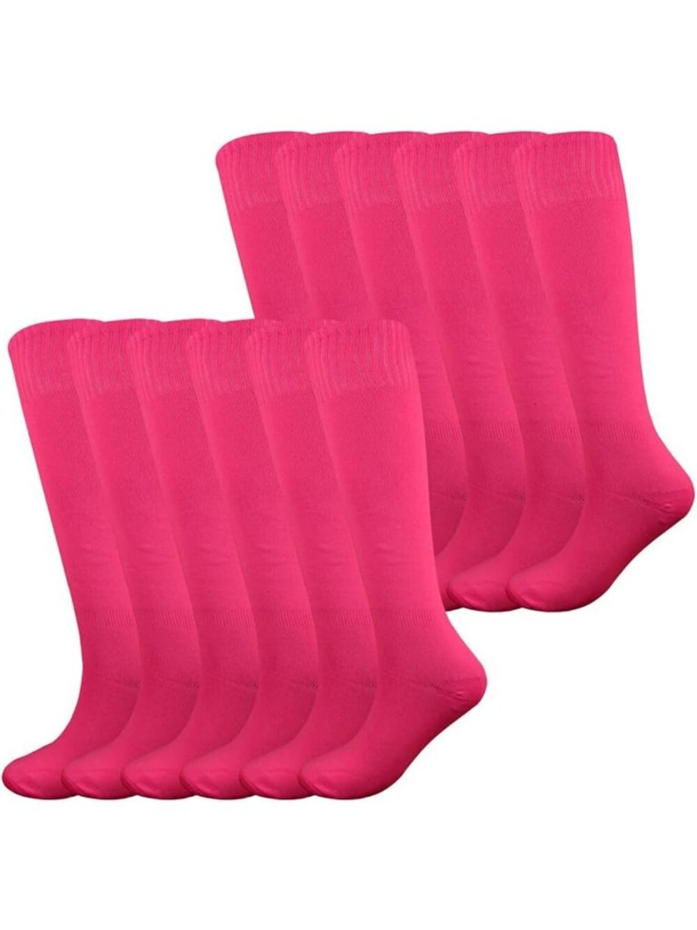 Unisex Knee High Sports Socks - Multicolor, 3/6/12 Pairs, Athletic & Comfortable